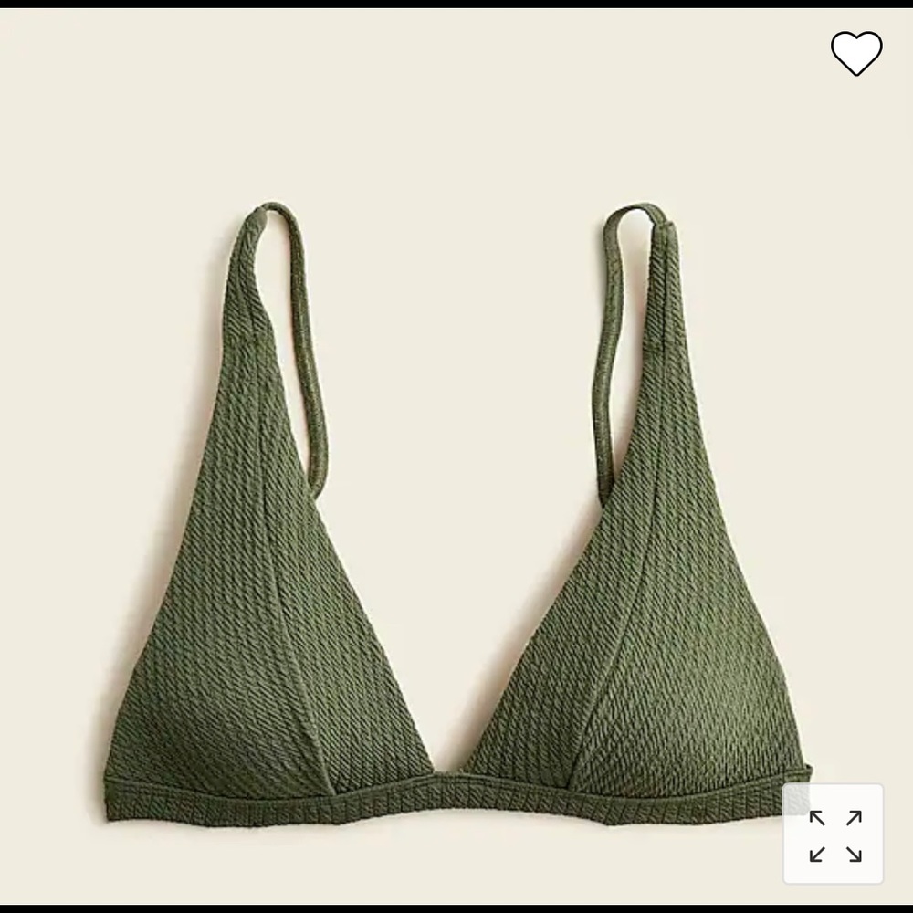 J. Crew Textured Plunge Bikini Top NWT